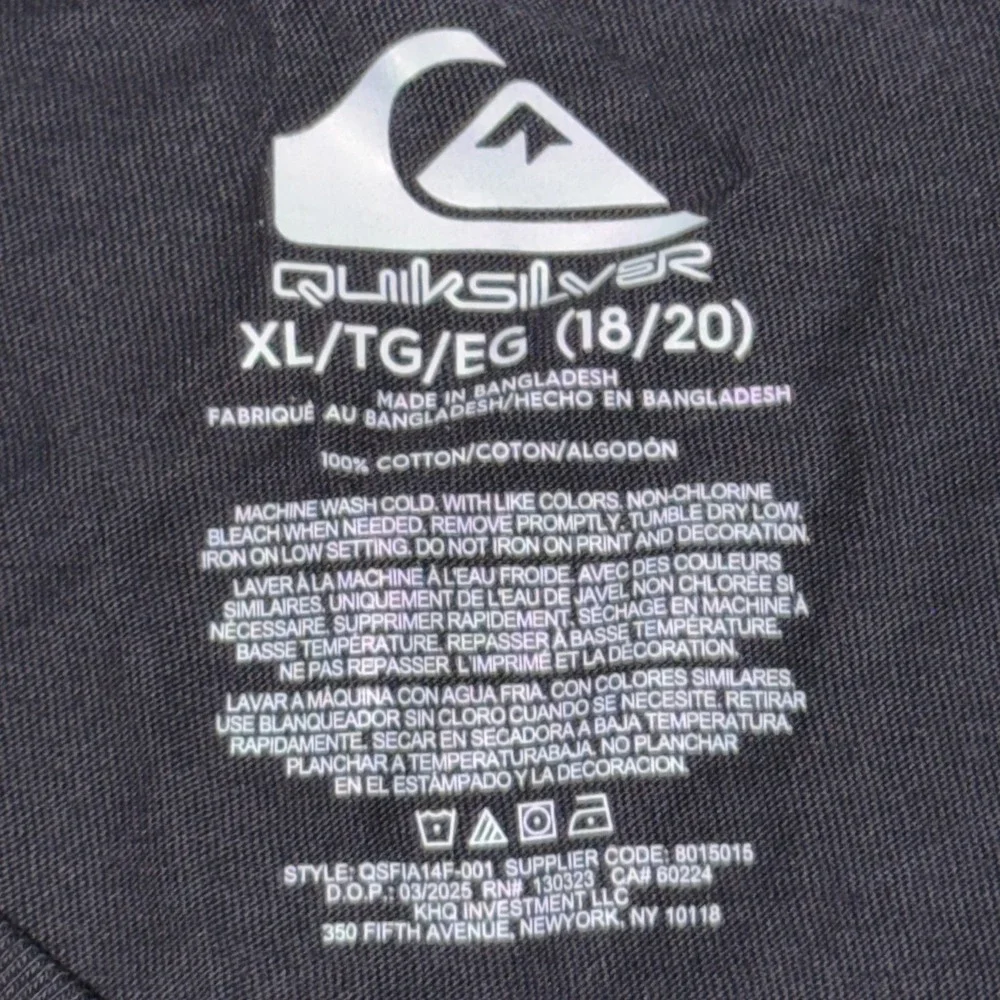 Quiksilver Boys XL 18/20 Black Skull Brain Graphic T-Shirt Short Sleeve Cotton